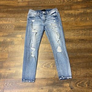 Buckle Black Fit No 53 Skinny Ankle Jeans Women’s 26 Distressed Blue Denim